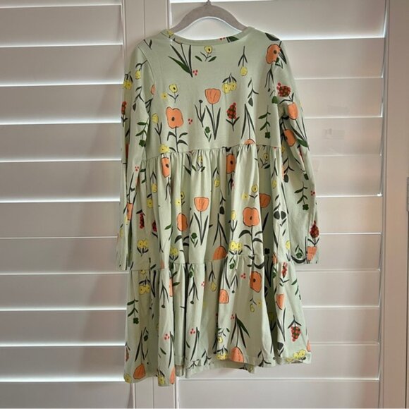 Tea Collection Floral Print Henley Twirly Dress Green Multi Size 8 - Picture 4 of 4